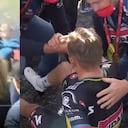Remco Evenepoel sufrió choque en la tercera etapa de la Vuelta.