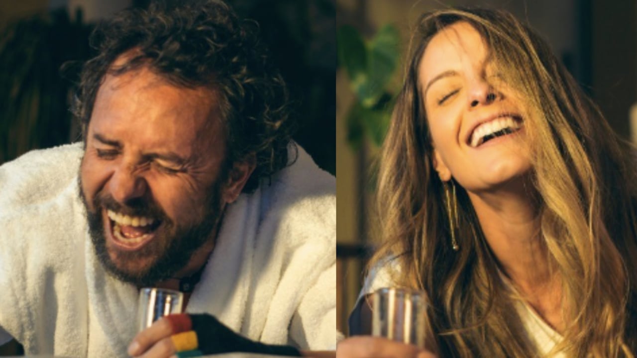 Jhon Alex Toro y laura Acuña en medio del rodaje