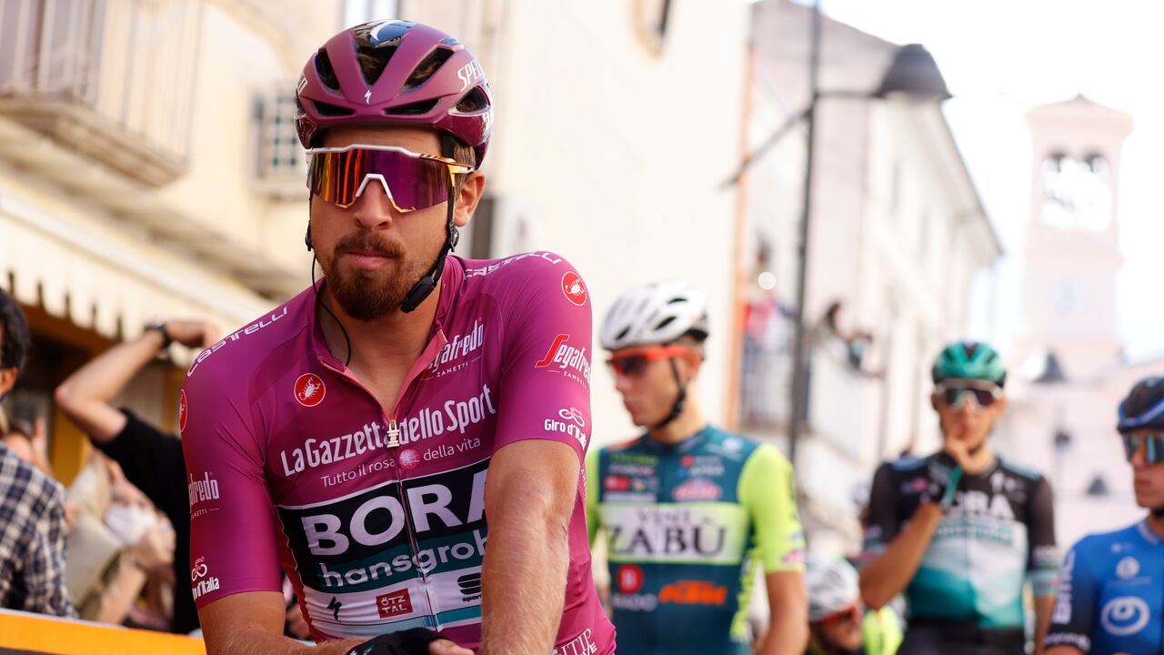 Team Bora Slovakia's rider Peter Sagan waits for the start of the 6th stage of the Giro d'Italia 2020 cycling race, a 188-kilometer route between Castrovillari and Matera on October 8, 2020. (Photo by Luca Bettini / AFP)