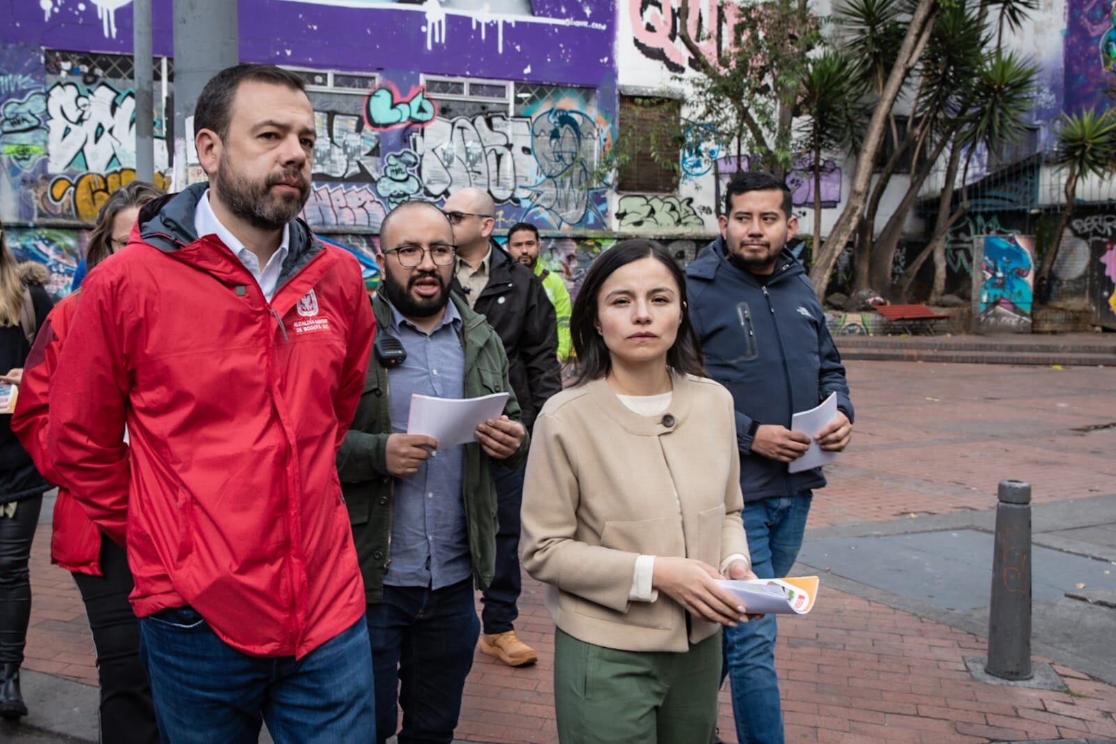 Alcalde Carlos Fernando Galán y la secretaria de Movilidad, Claudia Díaz.