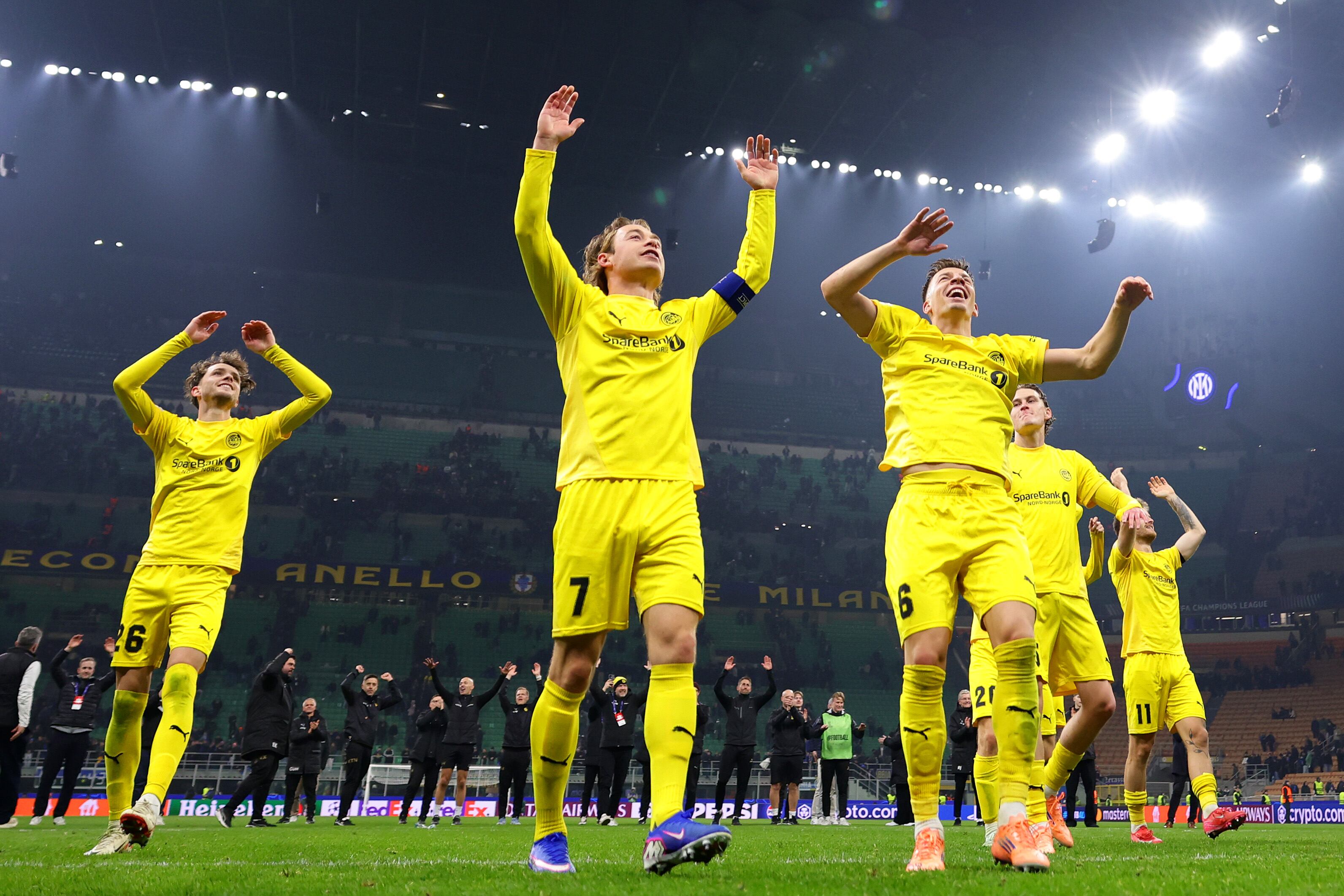 Alegría de Bodo/Glimt en San Siro.