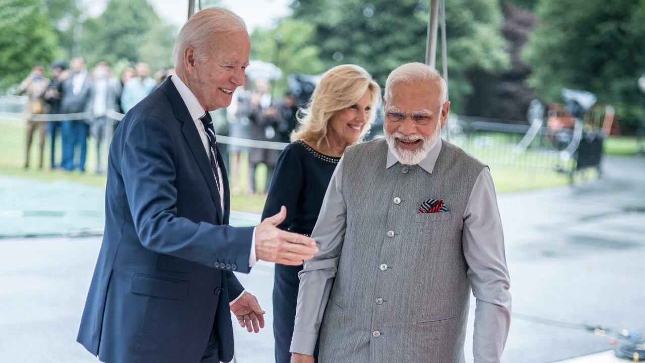 El presidente Joe Biden, recibe la visita de su homólogo de India, Narendra Modi