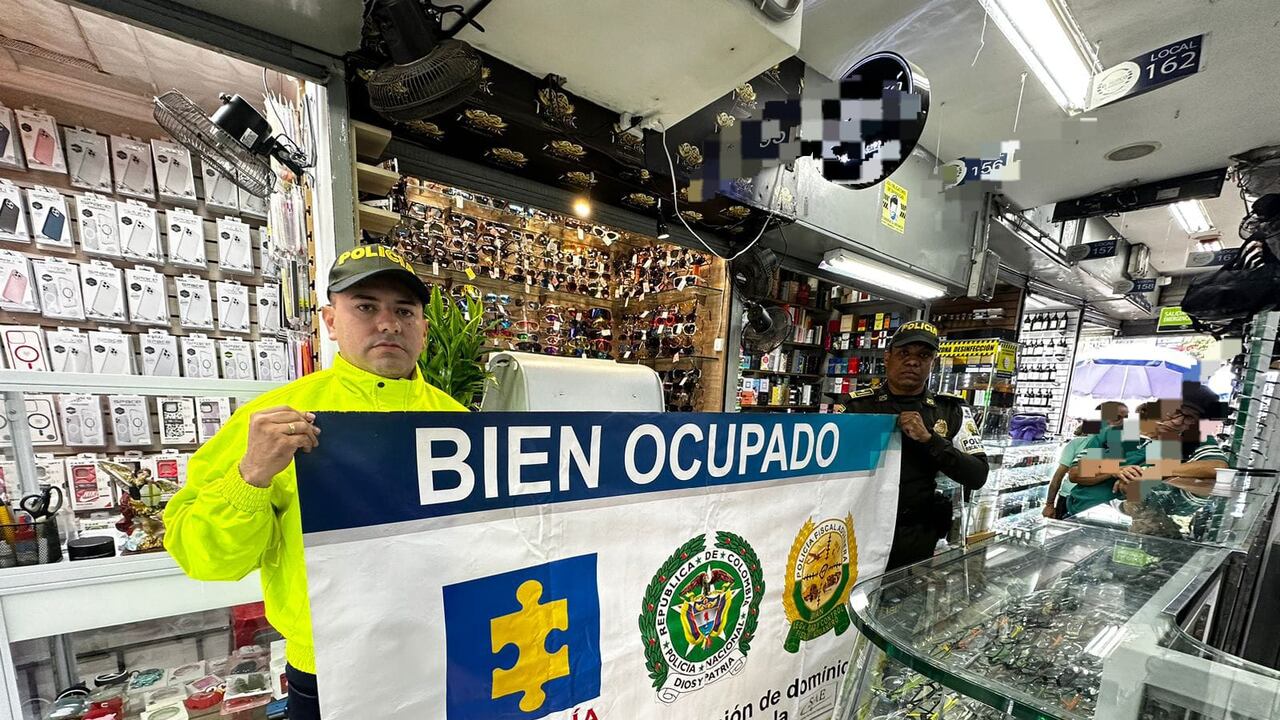 Bienes ocupados por la Policía y la Fiscalía en Medellín.