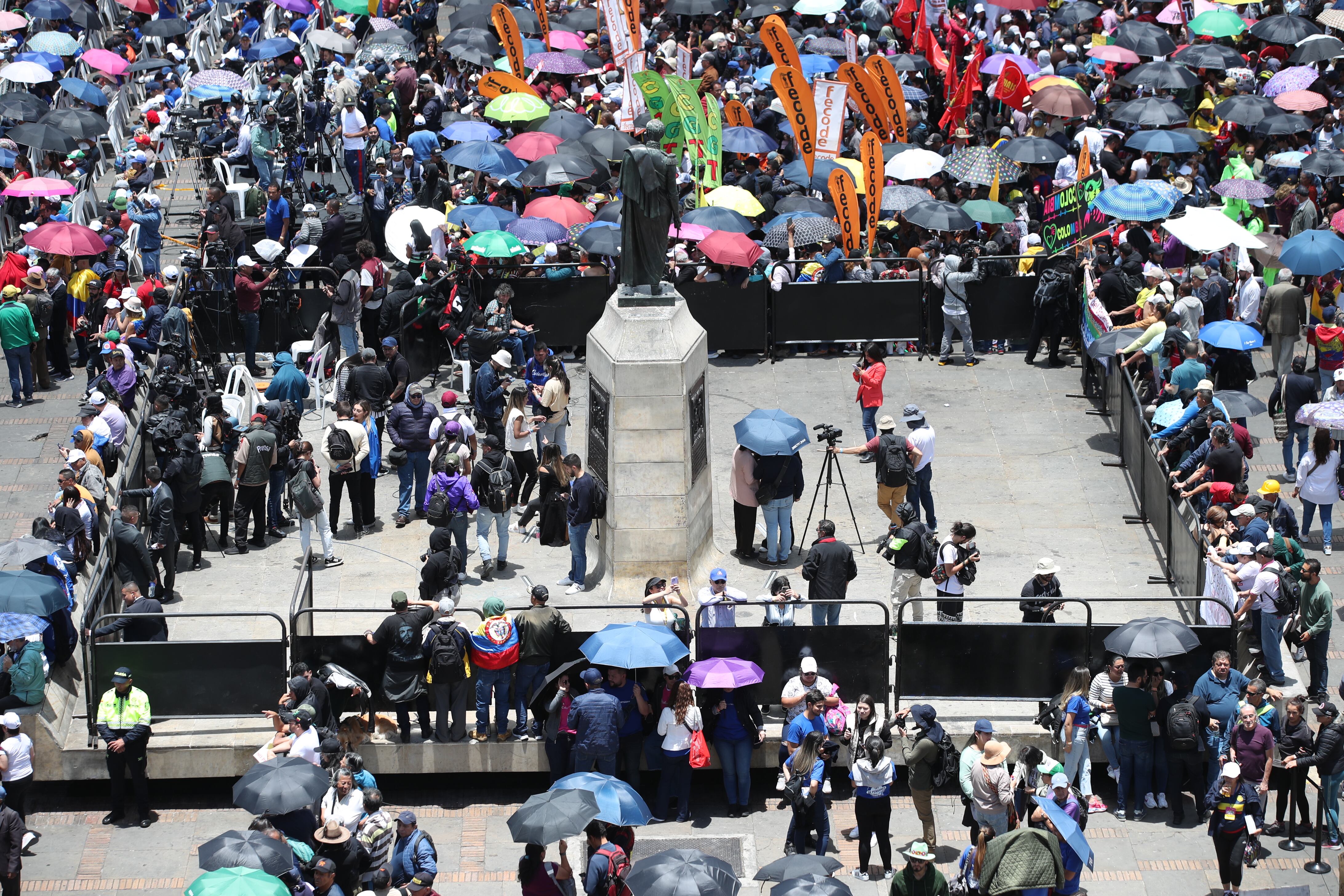 Marchas a favor de las reformas del Presidente Gustavo Petro, Plaza de Bolívar