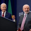 President Joe Biden and Brazil's President Luiz Inacio Lula da Silva announce the launch of a partnership for workers' rights during a meeting in New York, Wednesday, Sept. 20, 2023. (AP Photo/Susan Walsh)