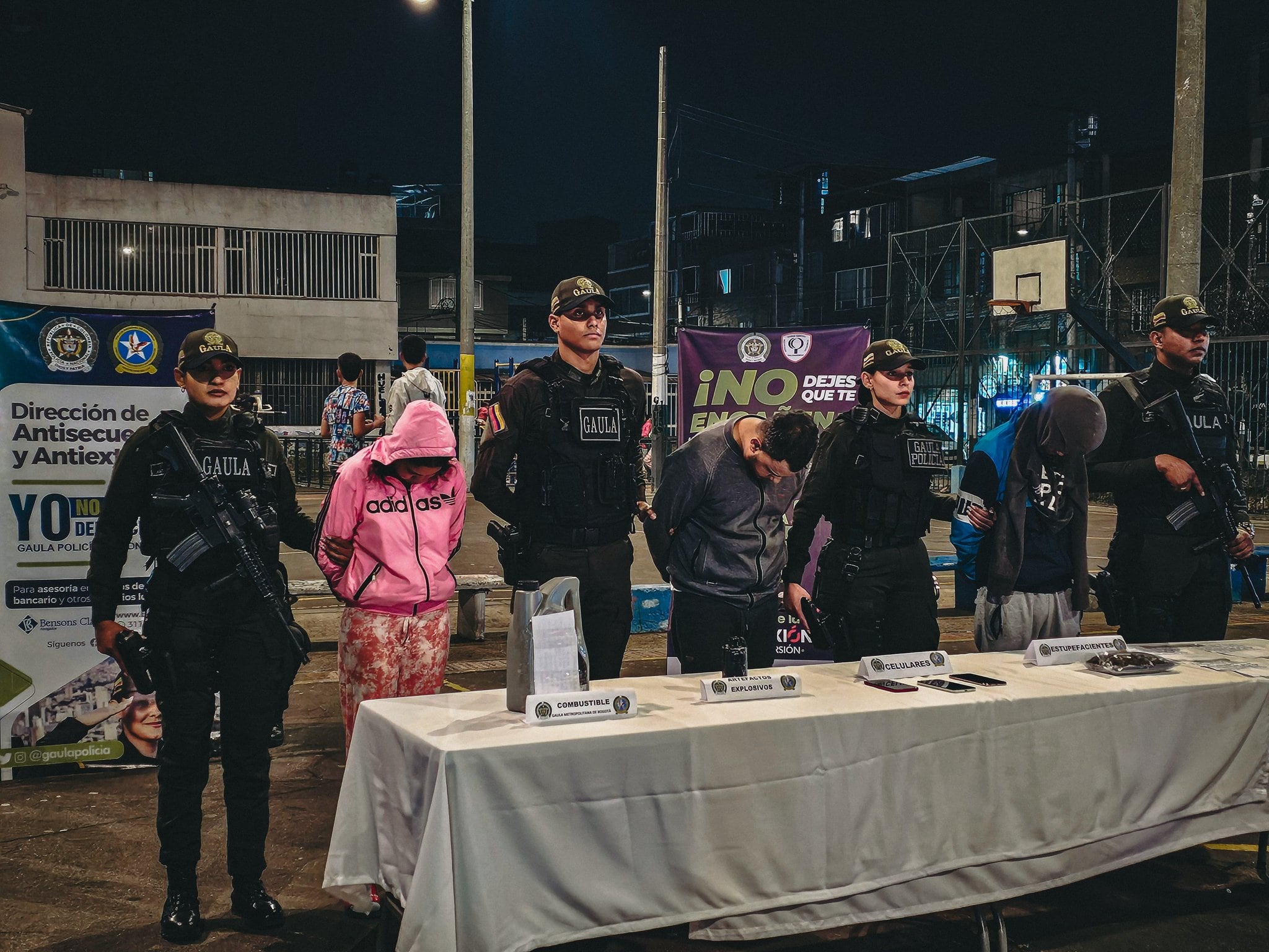Estas fueron las tres personas capturadas por la Policía de Bogotá.