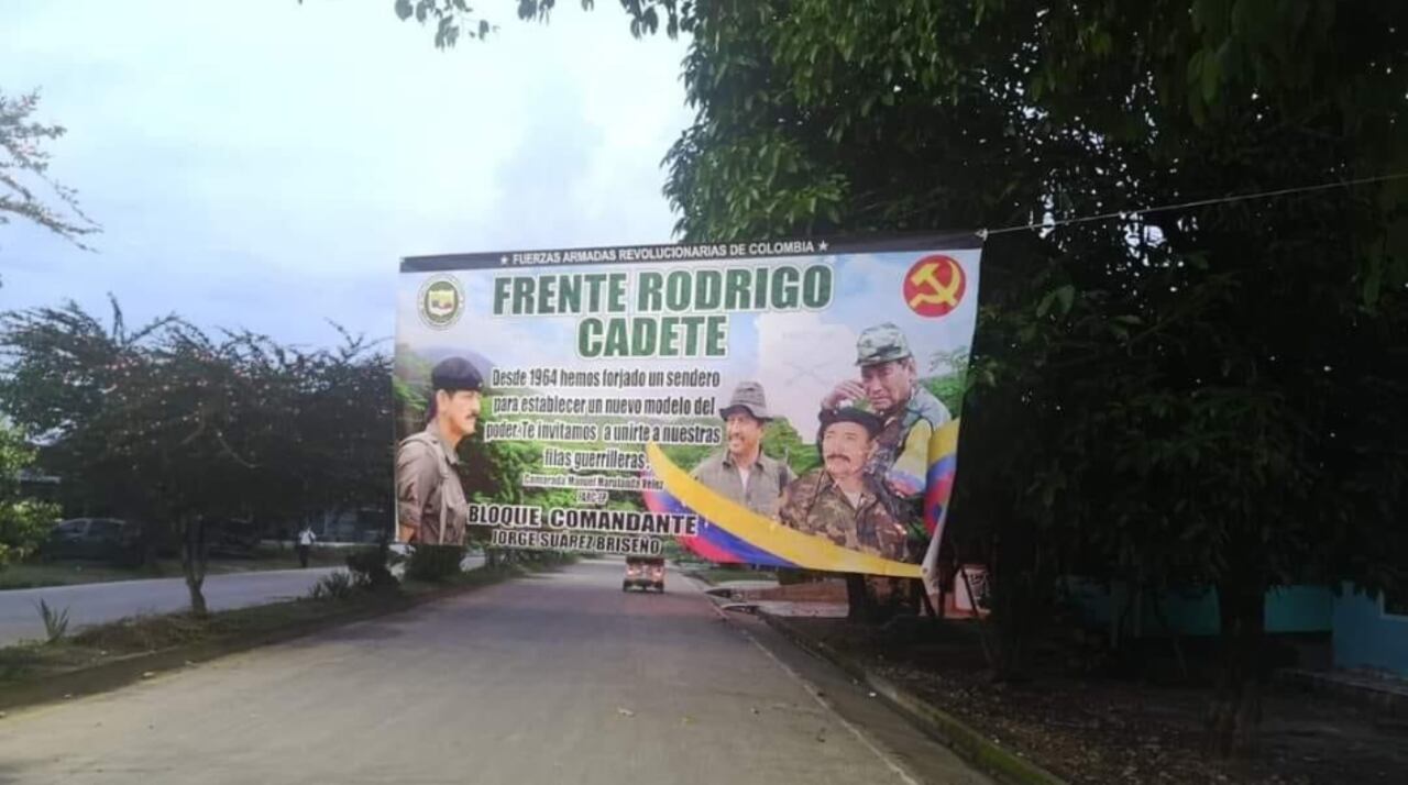 Publicidad de las disidencias que comanda Iván Mordisco en Caquetá.