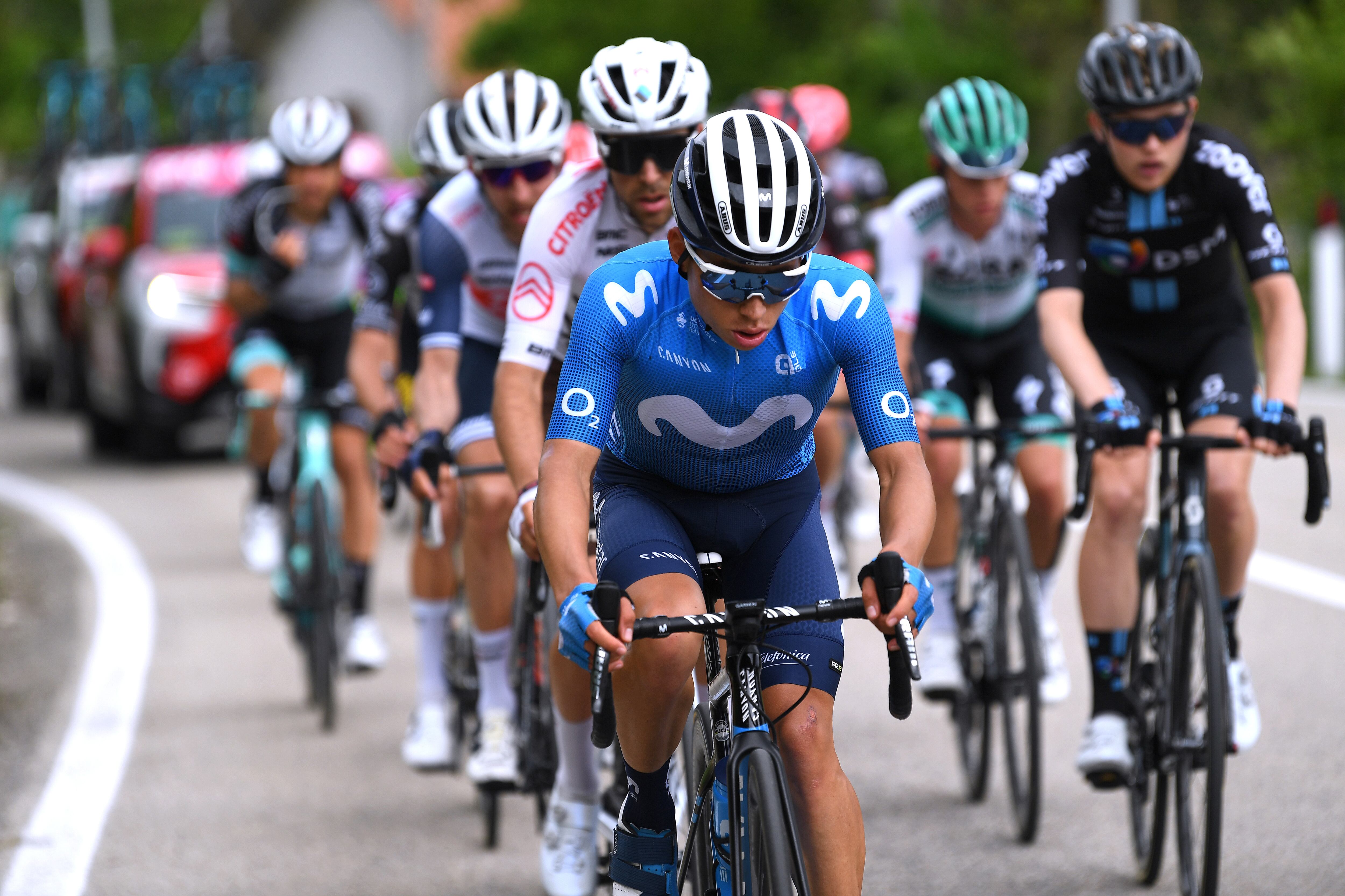 Einer Rubio, ciclista colombiano del Movistar Team.