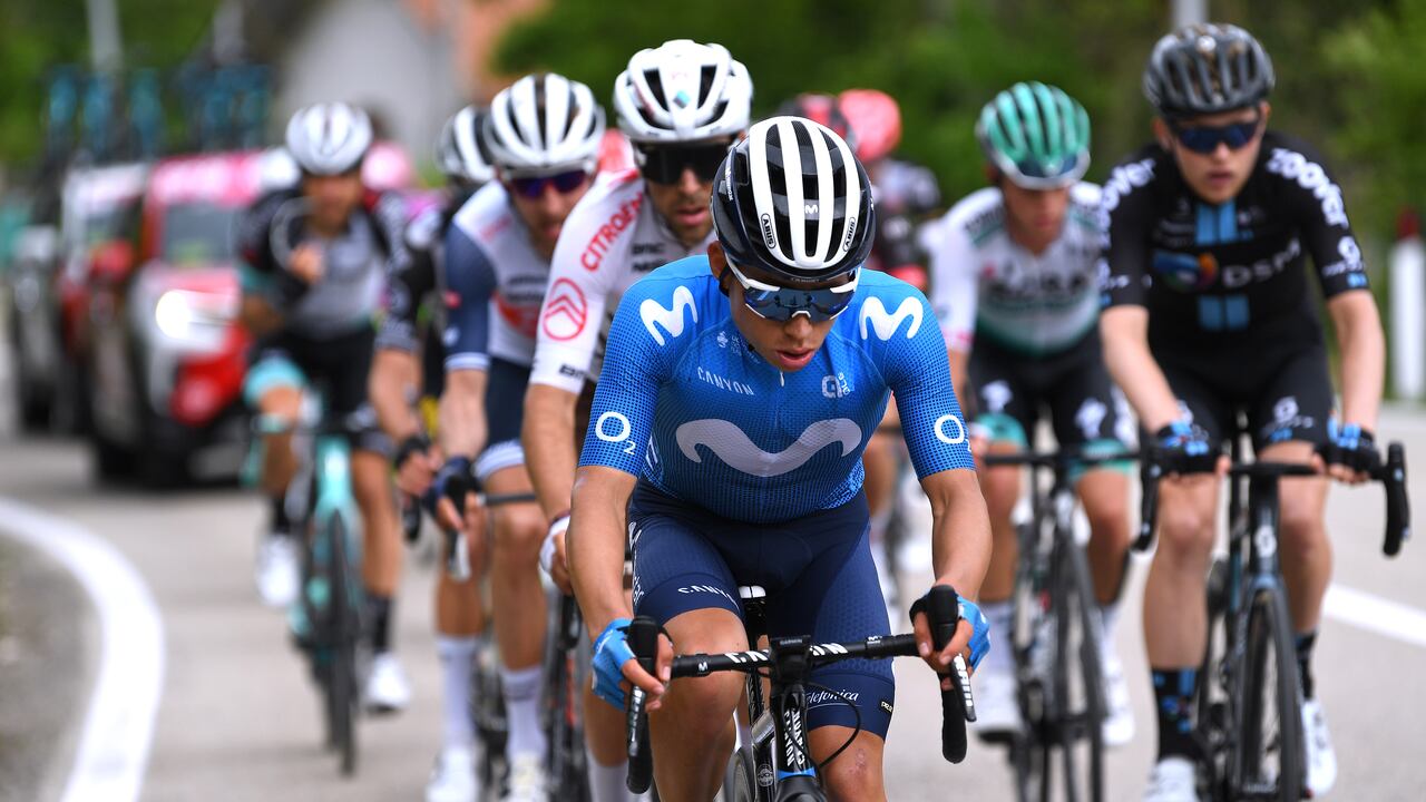 Einer Rubio, ciclista colombiano del Movistar Team.