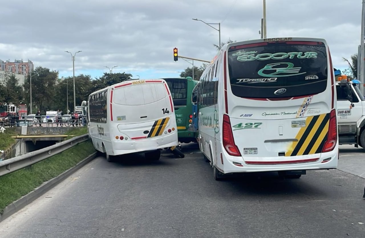 Accidente en el norte de Bogotá.