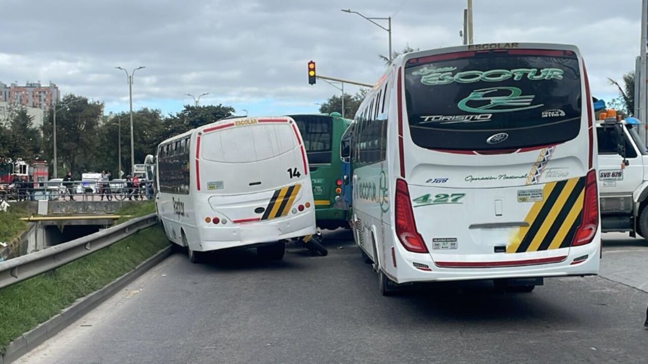 Accidente en el norte de Bogotá.
