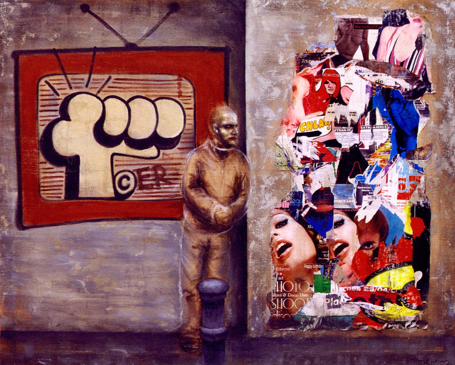 "Calle del Raval" de Andrés Moreno Hoffmann. Hace parte de la exposición INCISO en la galería Casa Hoffmann. Cortesía de la galería