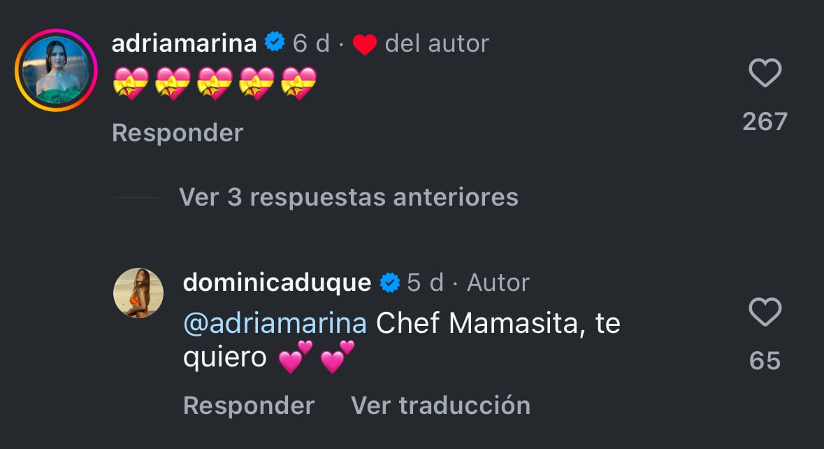 Adria Marina mostró su apoyo a Dominica Duque tras recibir fuertes críticas en redes sociales por su desempeño en MasterChef.