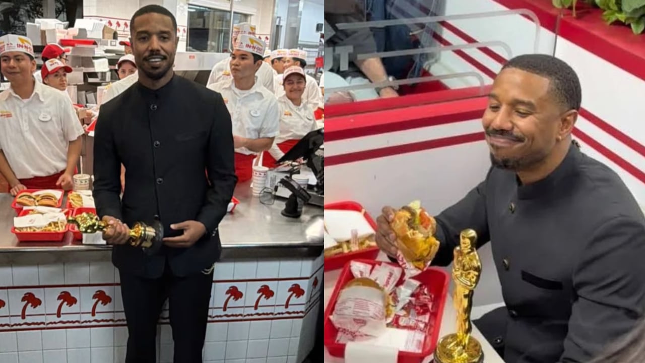 Michael B. Jordan celebra su Óscar en restaurante de comida rápida