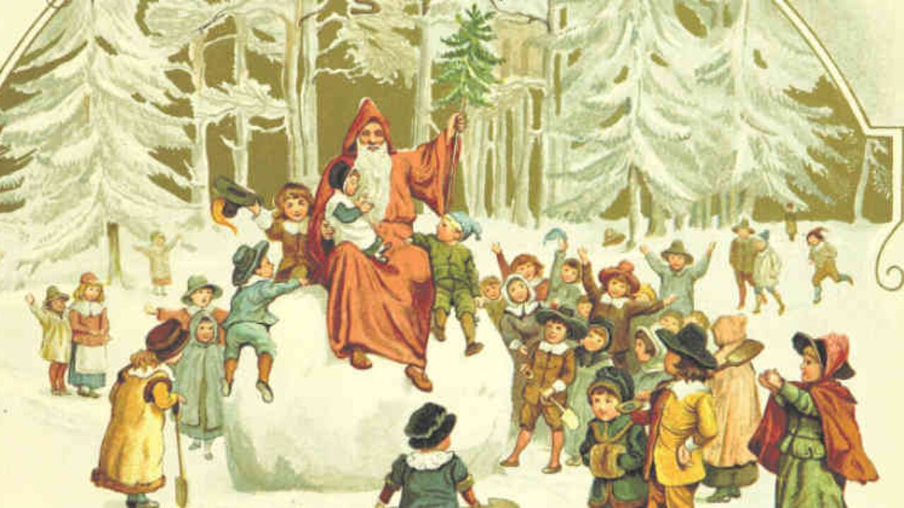 Ilustración de 'The Coming of Father Christmas' (1892).