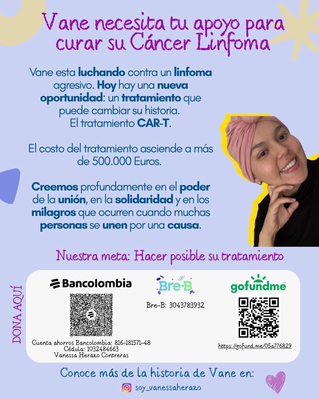 Vanessa Herazo, paciente con cáncer.