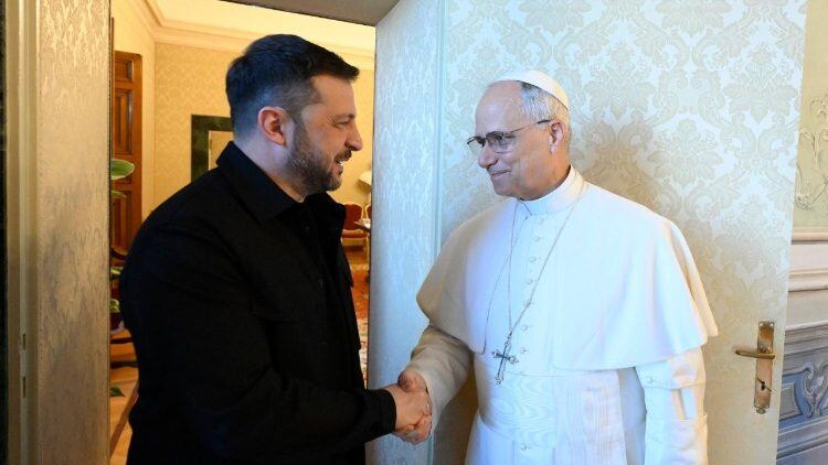 El papa y Zelenski se reunieron este miércoles.