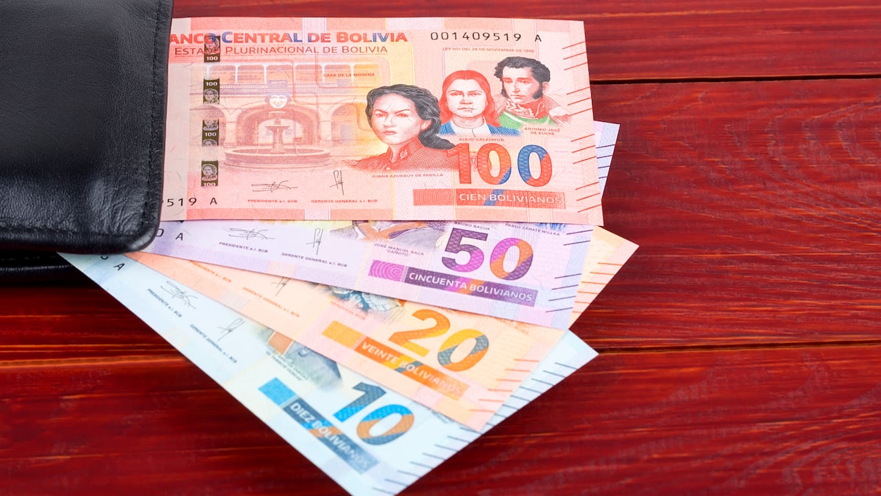 Billetes de bolivianos, moneda nacional de Bolivia.