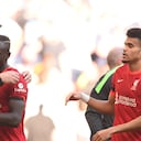Klopp, Mané y Luis Díaz durante el partido de FA Cup frente al Manchester City en Wembley