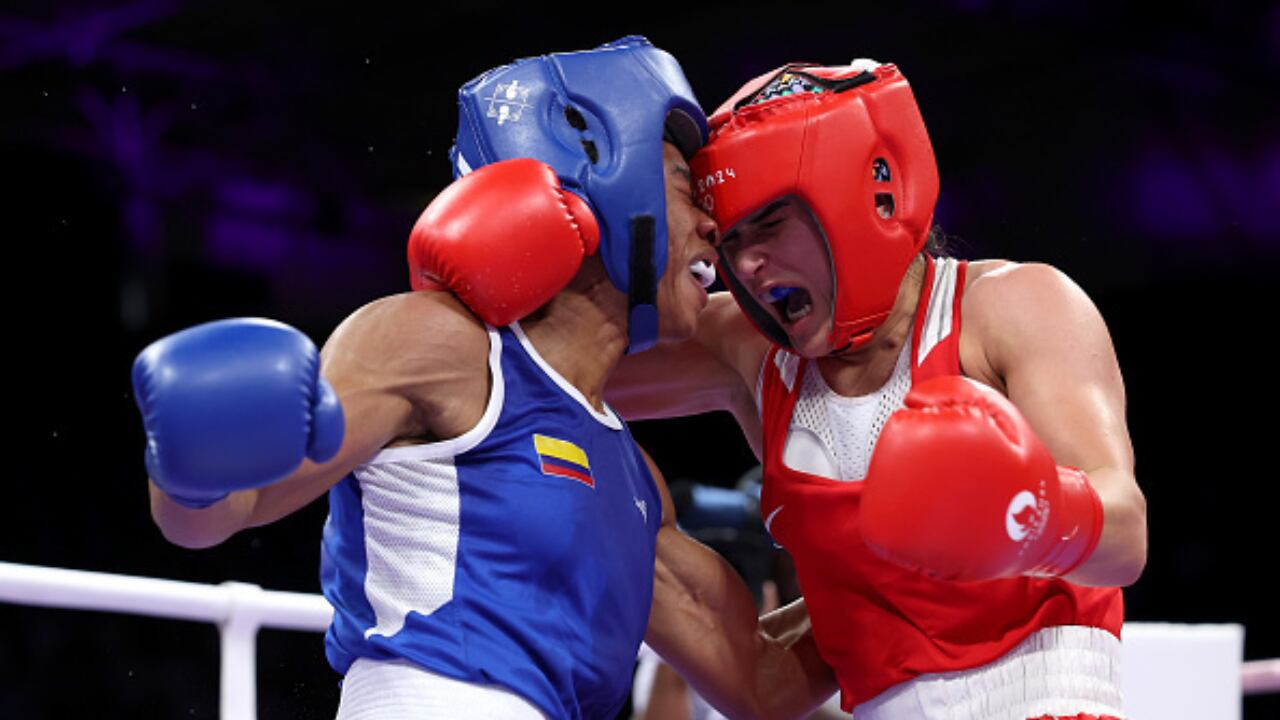 Angie Valdés, boxeadora colombiana en los Olímpicos de París 2024.