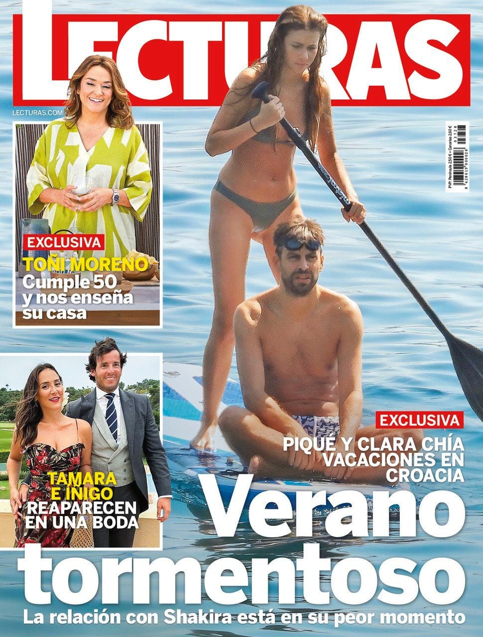Portada de la revista Lecturas con Clara y Piqué de protagonistas.