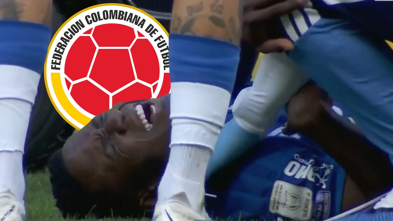 Luis Sinisterra en el momento justo de la lesión que lo sacará de las canchas entre cinco y seis meses.