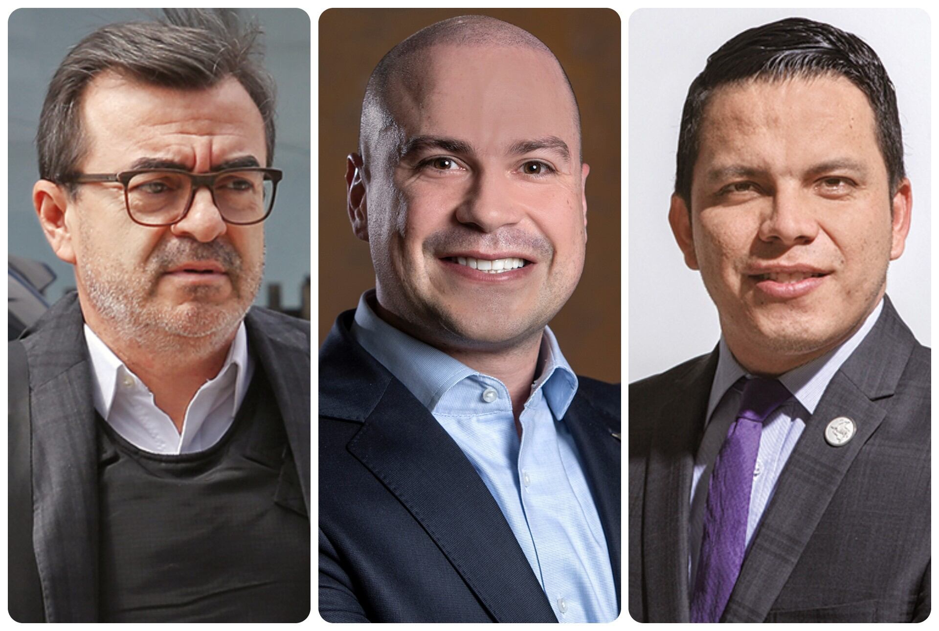 El exdirector de la UNGRD Olmedo López, el congresista Julián Peinado y el exsubdirector de la UNGRD Sneyder Pinilla.