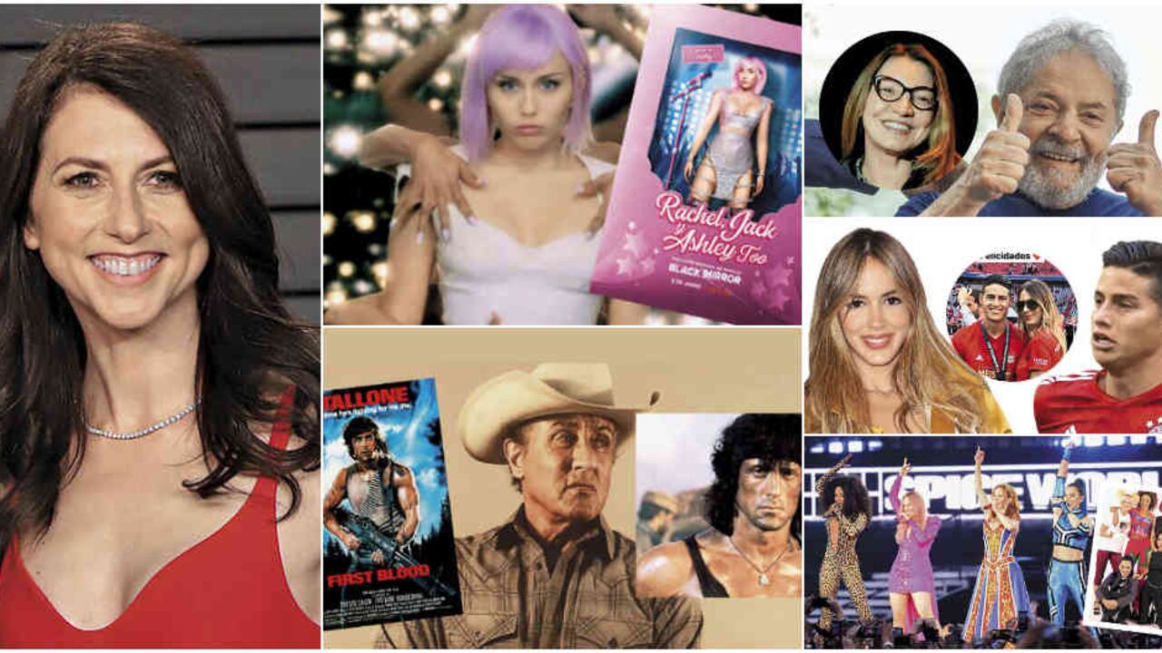 McKenzie Bezos, Miley Cyrus, Rambo y Silvester Stallone, Lula da Silva, James Rodríguez, Shannon de Lima y las Spice Girls.