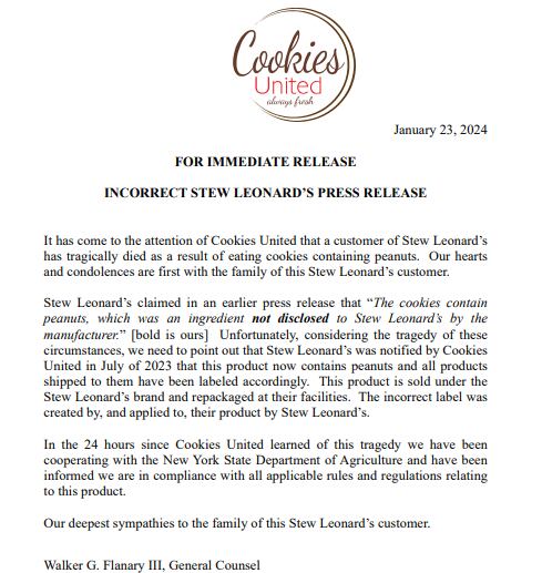 Este fue parte del comunicado emitido por la empresa