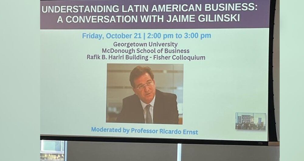 Conferencia de Jaime Gilinski en la Universidad de Georgetown, en Washington