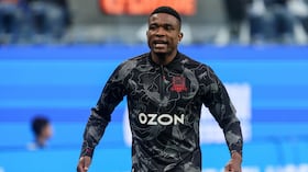 Jhon Córdoba con la camiseta de su equipo, el Krasnodar de Rusia.