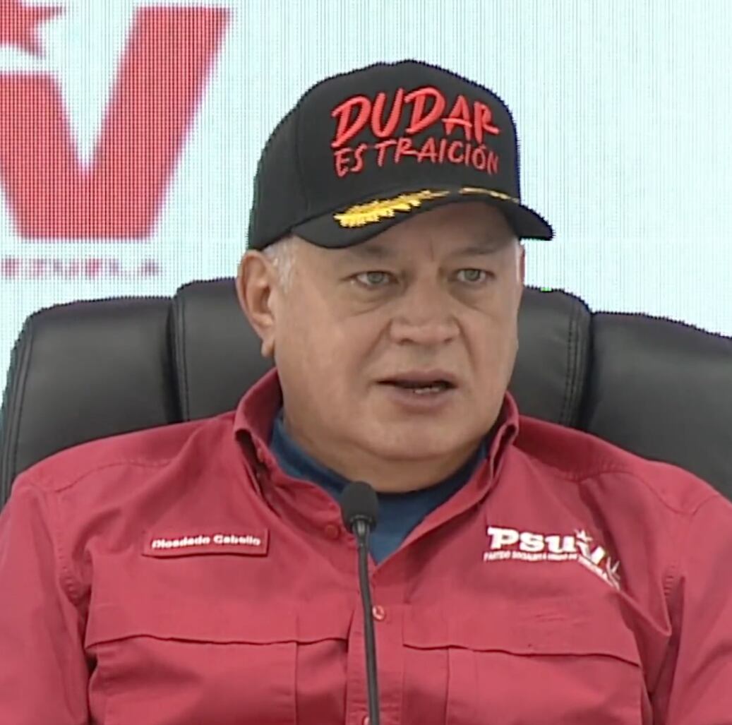 Diosdado Cabello en rueda de prensa del PSUV.