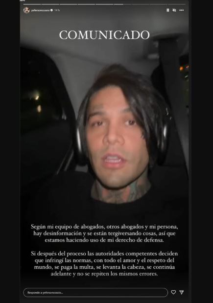 Yéferson Cossio rompió el silencio este viernes