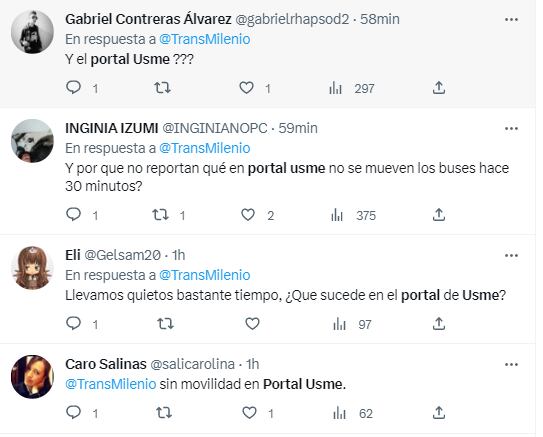 Varios usuarios dicen que los buses no se mueven en las inmediaciones del portal.
