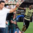 Lucas González, entrenador de Nacional (izq.) analizó la derrota contra Cúcuta Deportivo.