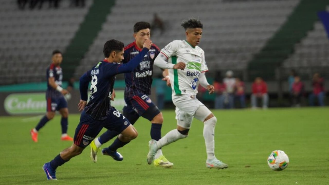 Imagen del partido de ida entre Once Caldas y Junior por los cuartos de final de la Liga BetPlay.