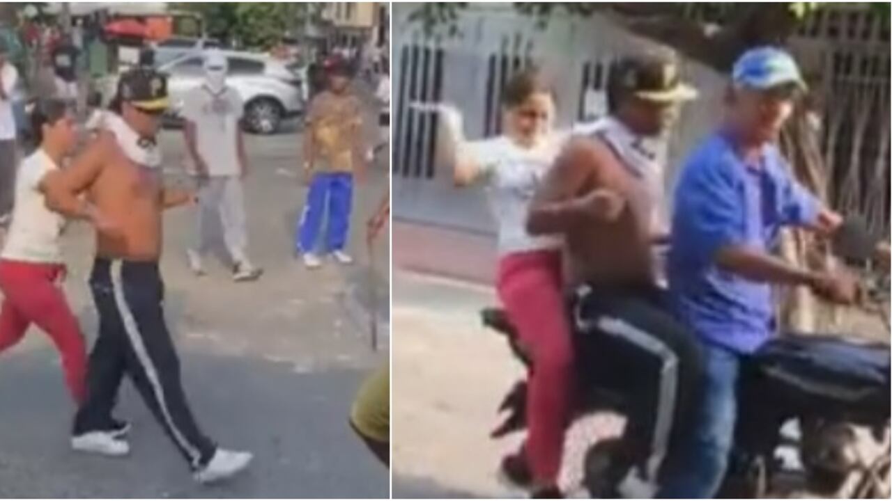 La mujer se llevó a su hijo en una motocicleta.