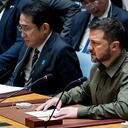 Ukrainian President Volodymyr Zelenskyy addresses a high level Security Council meeting during the 78th session of the United Nations General Assembly at U.N. headquarters, Wednesday, Sept. 20, 2023. (AP Photo/Craig Ruttle)