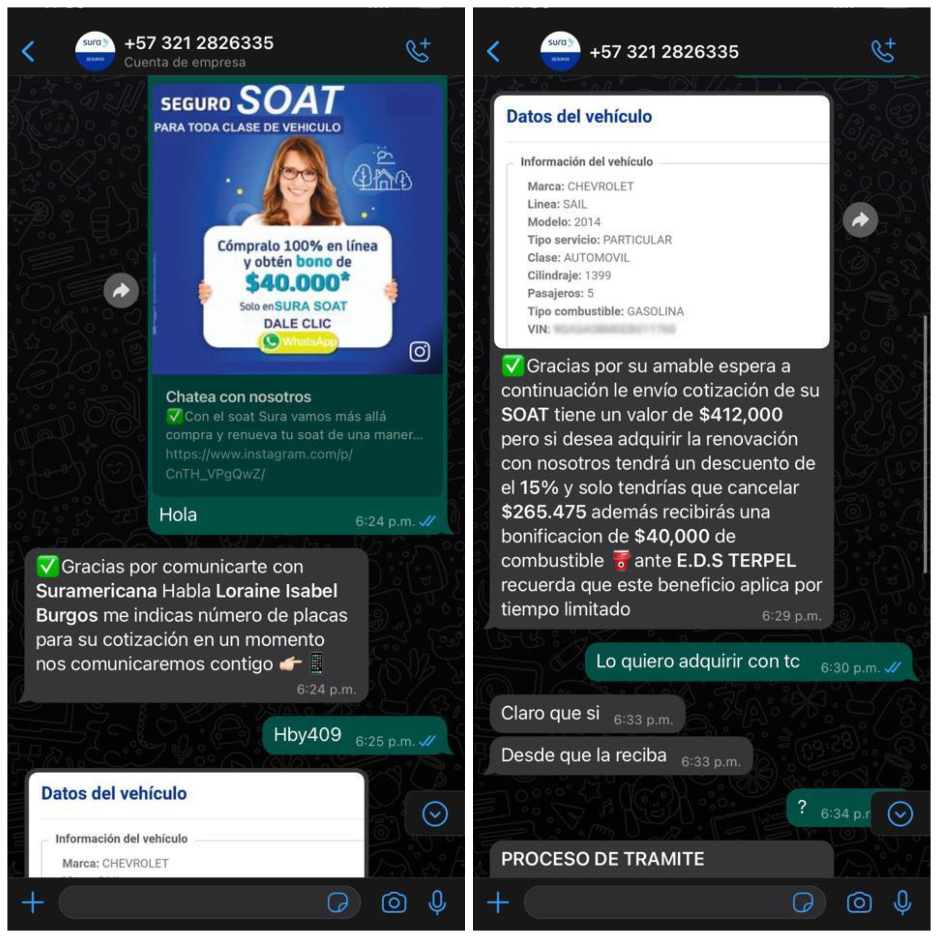 supuesta agencia estafa a conductores para que compren el seguro por WhatsApp