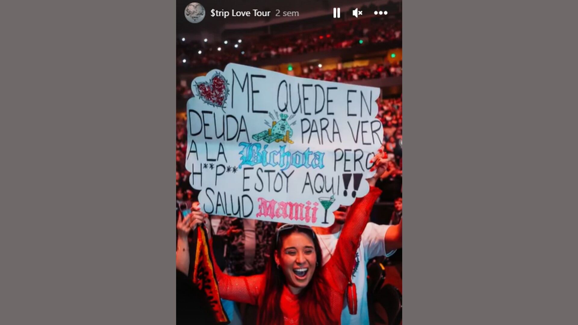 Fanática se endeudó para asistir a un show de 'La Bichota'.