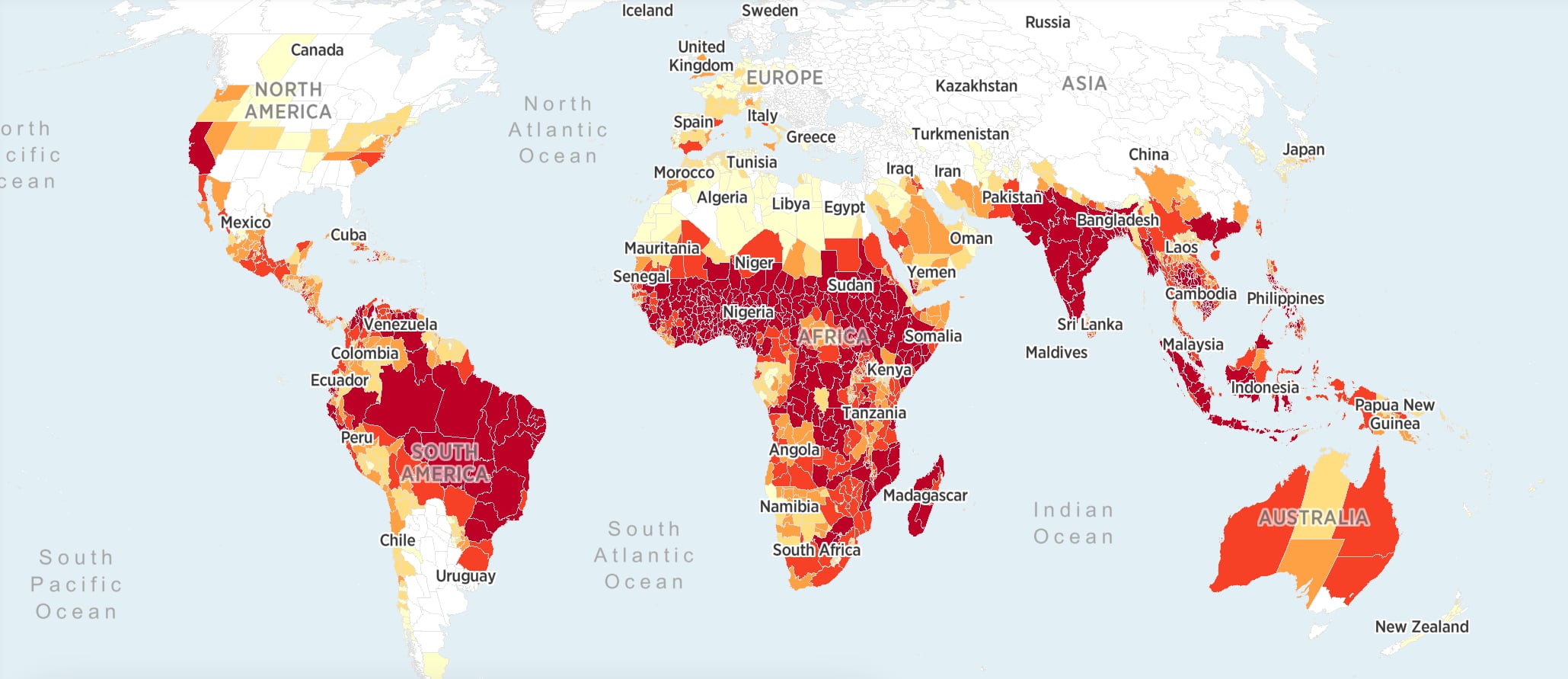 Mapa publicada por un grupo de científicos