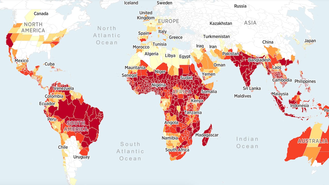 Mapa publicado por un grupo de científicos