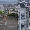 Las fuertes lluvias estuvieron acompañadas de vientos y granizo, condiciones que complicaron la situación de una torre que ya había quedado debilitada por el terremoto.