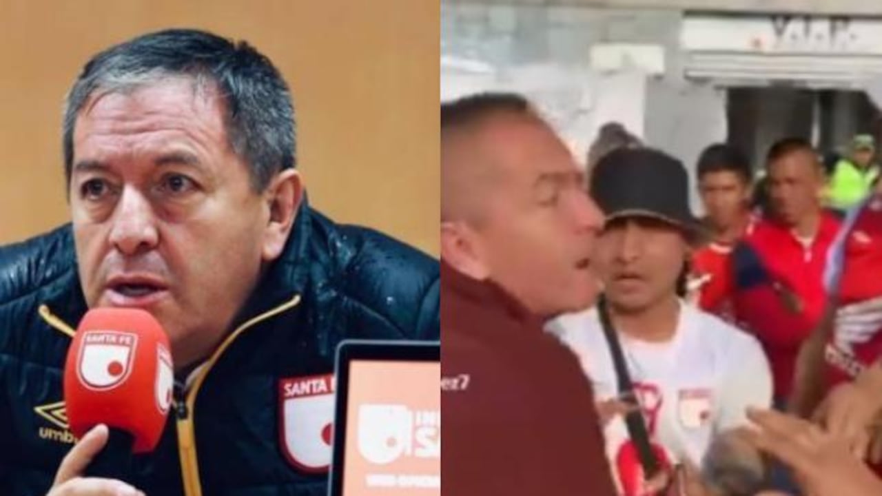 Eduardo Méndez perdió los cabales en una pequeña gresca con los hinchas de Santa Fe.