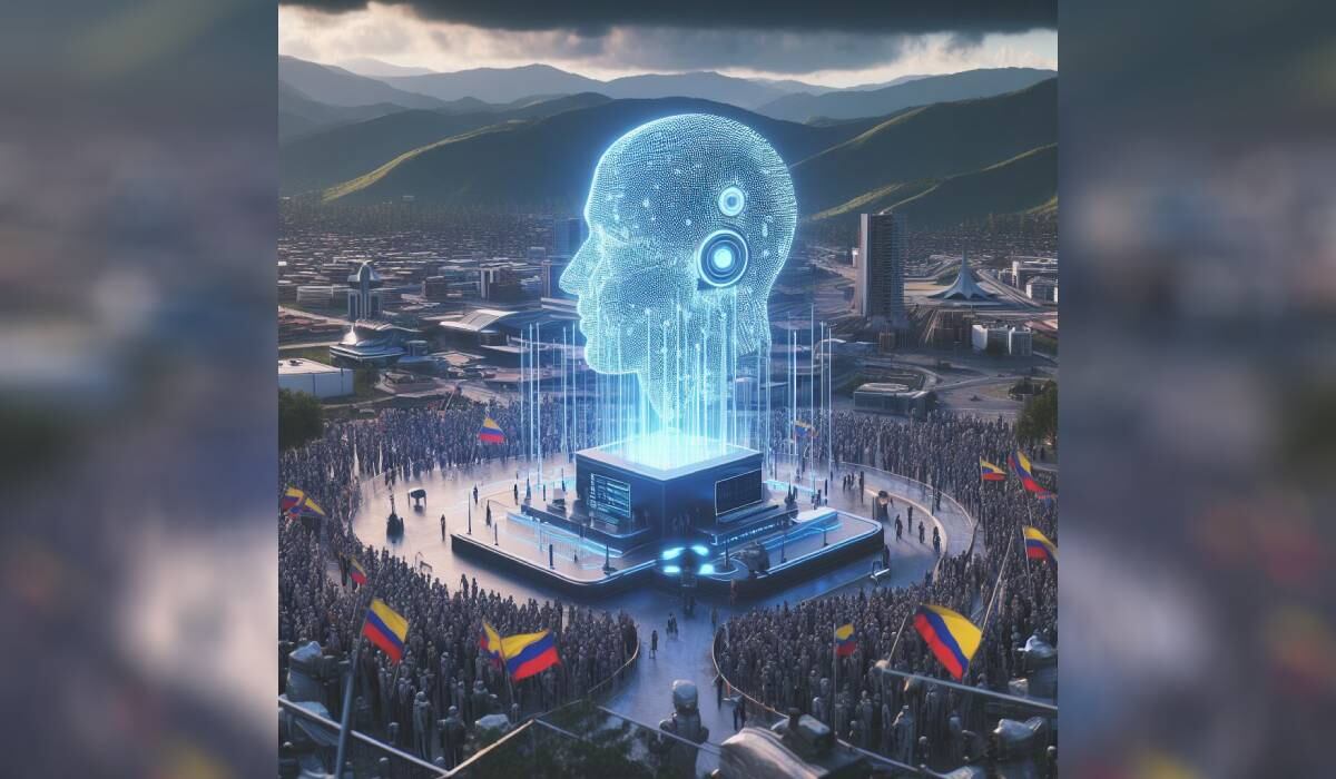 Ilustración generada con IA sobre la inteligencia artificial en las elecciones en Colombia.