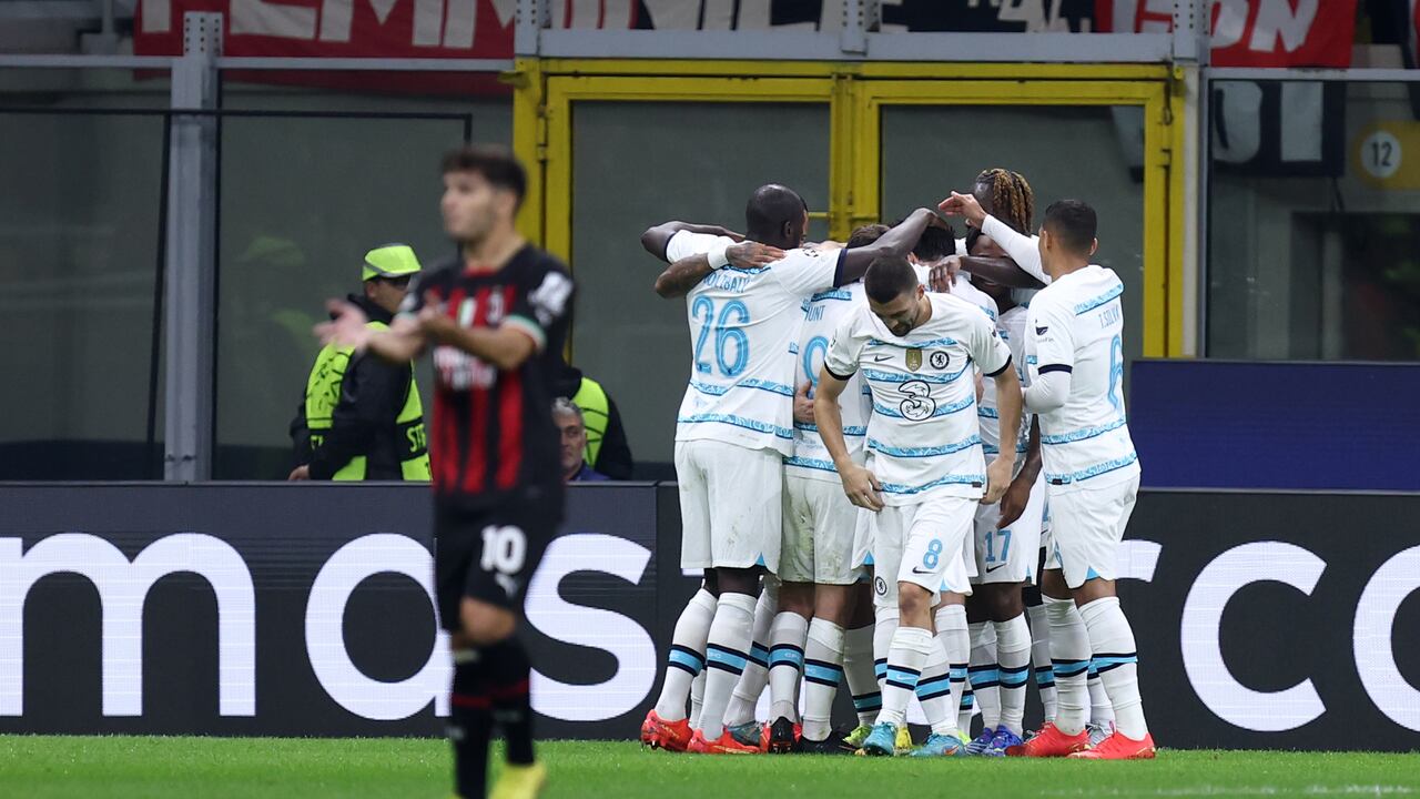 Chelsea celebrando el segundo gol ante Milan.