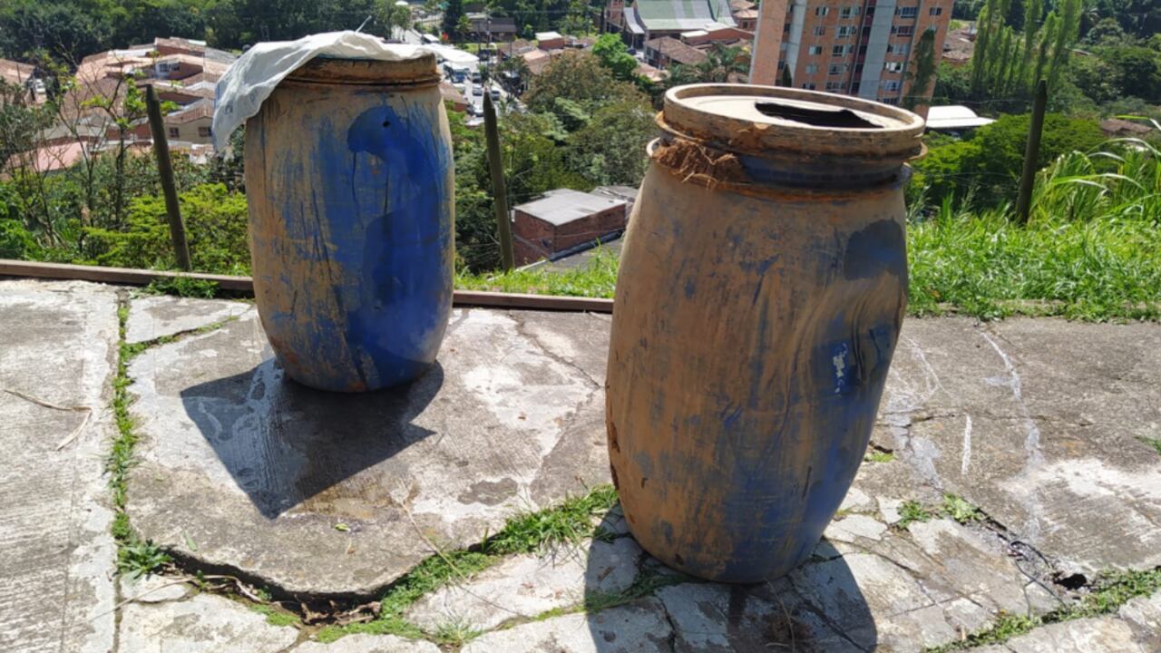 Carga de explosivos hallada en el municipio de Itagüí.