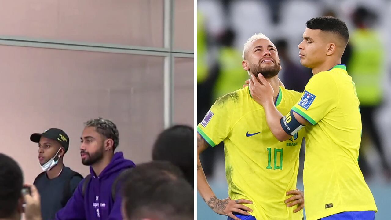 Jugadores de Brasil llegando al aeropuerto de Rio de Janeiro tras la eliminación en Qatar.
