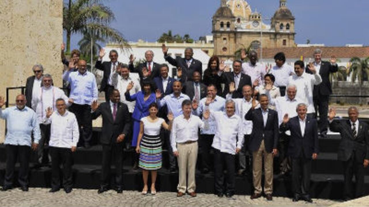 Los presidentes posaron para la foto oficial de la VI Cumbre de las Américas.