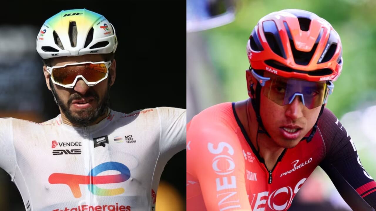 De izquierda a derecha: Anthony Turgis y Egan Bernal.